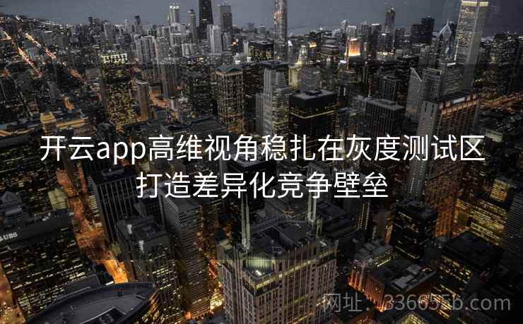 开云app高维视角稳扎在灰度测试区打造差异化竞争壁垒