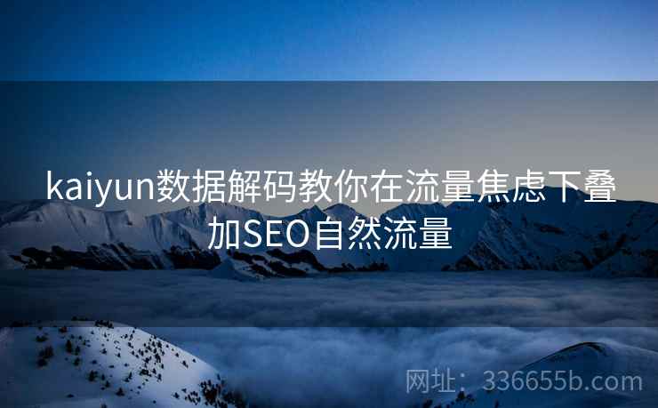 kaiyun数据解码教你在流量焦虑下叠加SEO自然流量