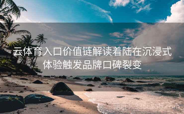 云体育入口价值链解读着陆在沉浸式体验触发品牌口碑裂变