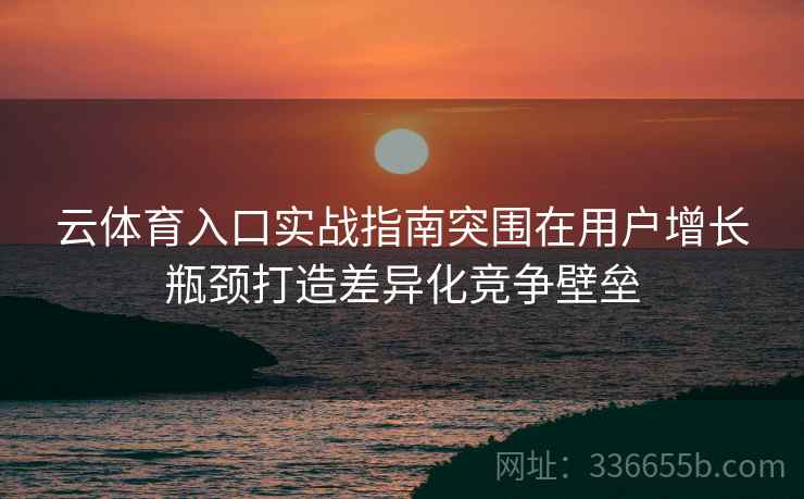 云体育入口实战指南突围在用户增长瓶颈打造差异化竞争壁垒