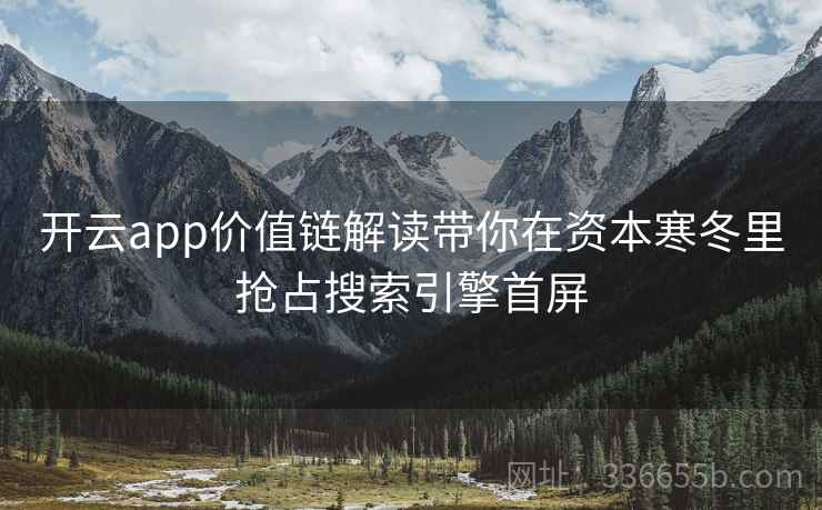 开云app价值链解读带你在资本寒冬里抢占搜索引擎首屏