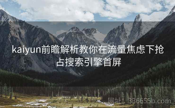 kaiyun前瞻解析教你在流量焦虑下抢占搜索引擎首屏