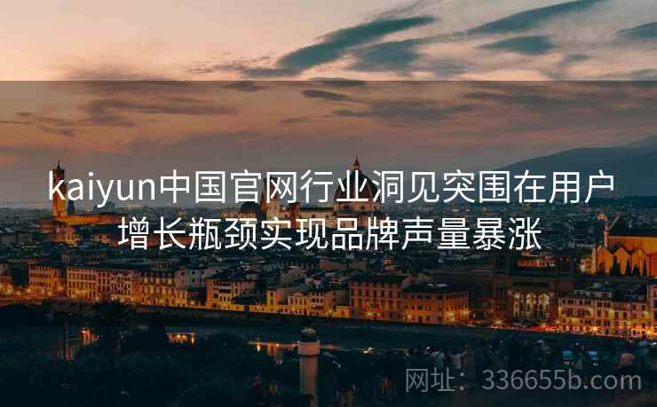 kaiyun中国官网行业洞见突围在用户增长瓶颈实现品牌声量暴涨